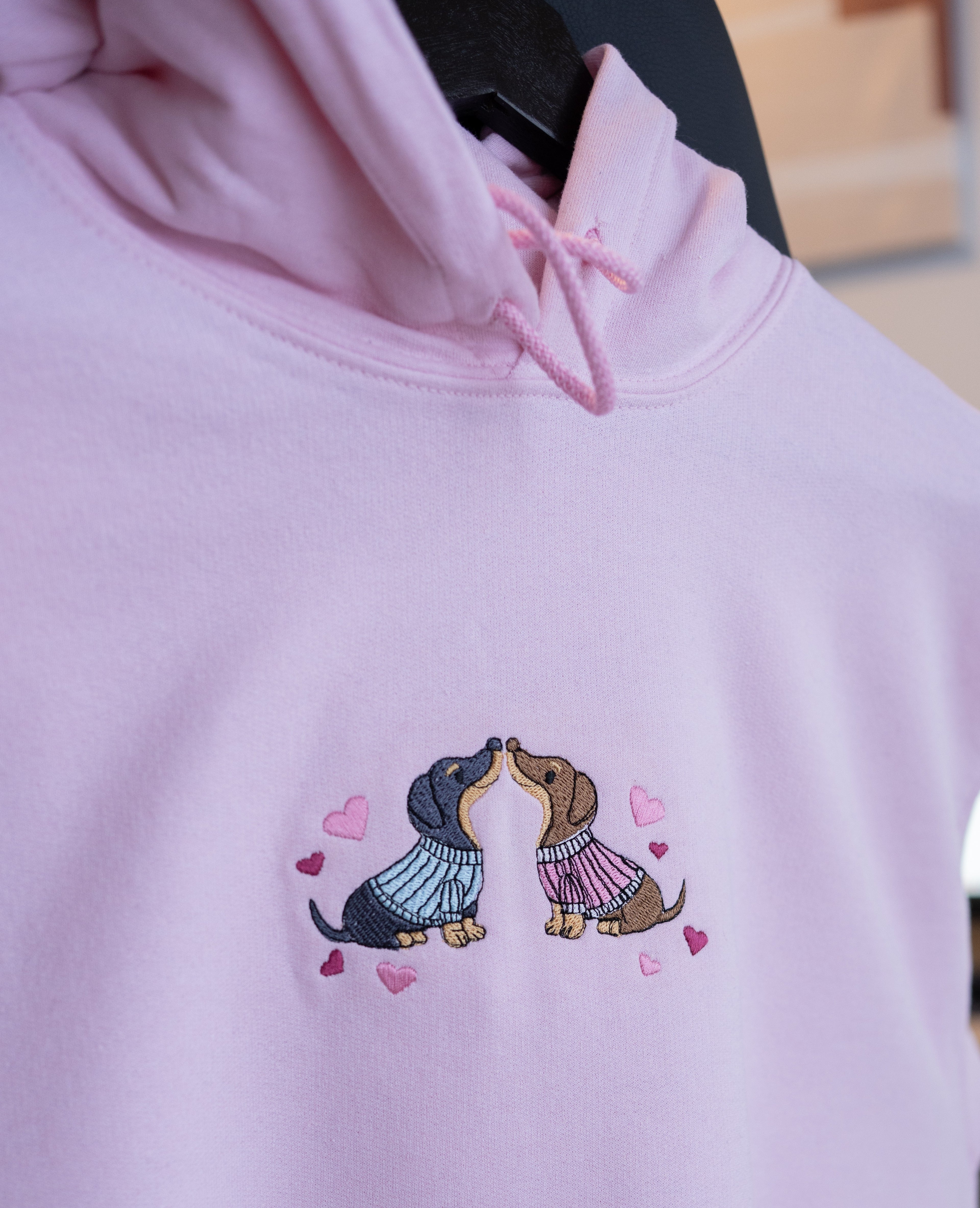 Weiner Dog Love Embroidered Crewneck