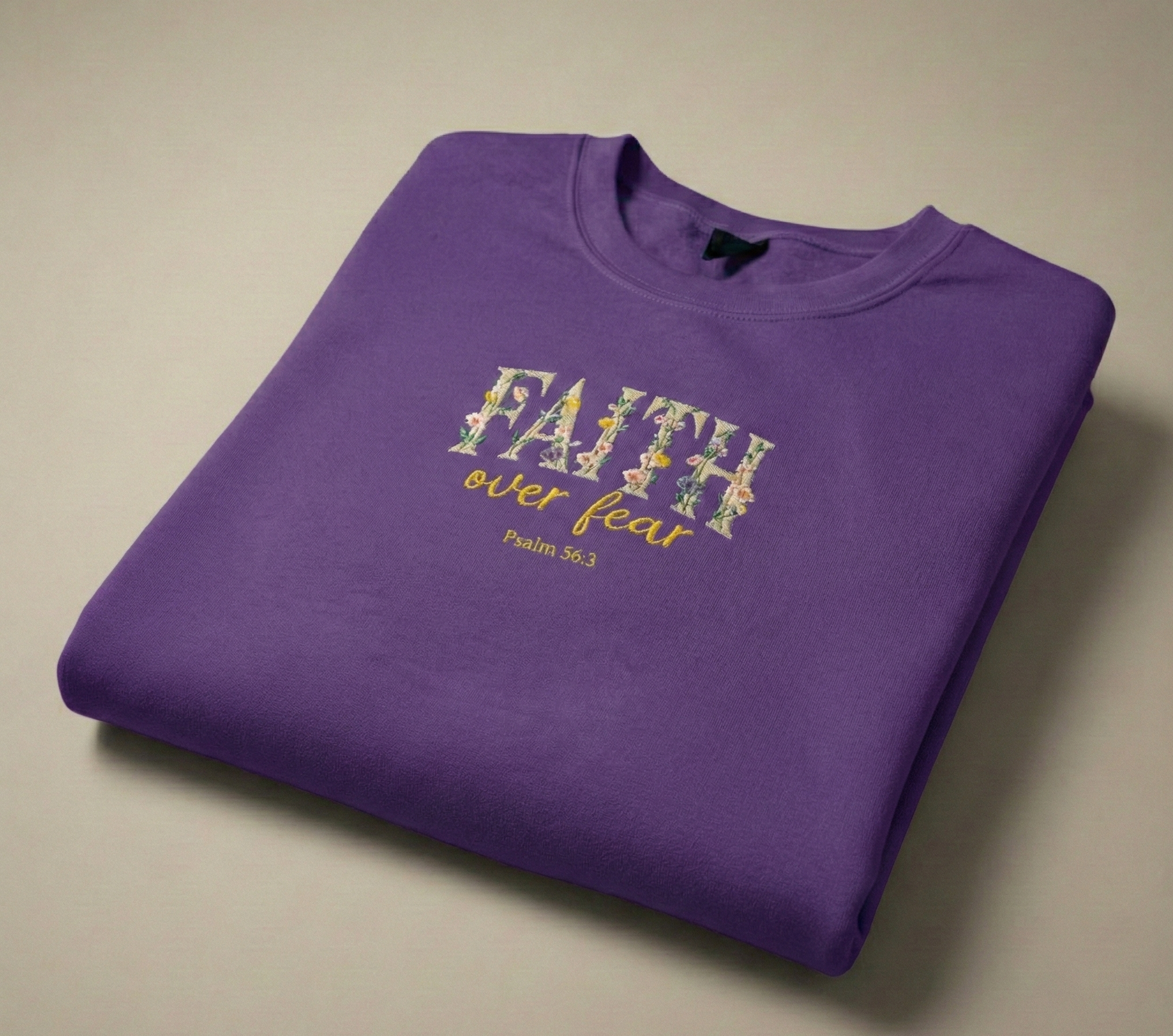 Faith Over Fear Embroidered Crewneck Sweatshirt