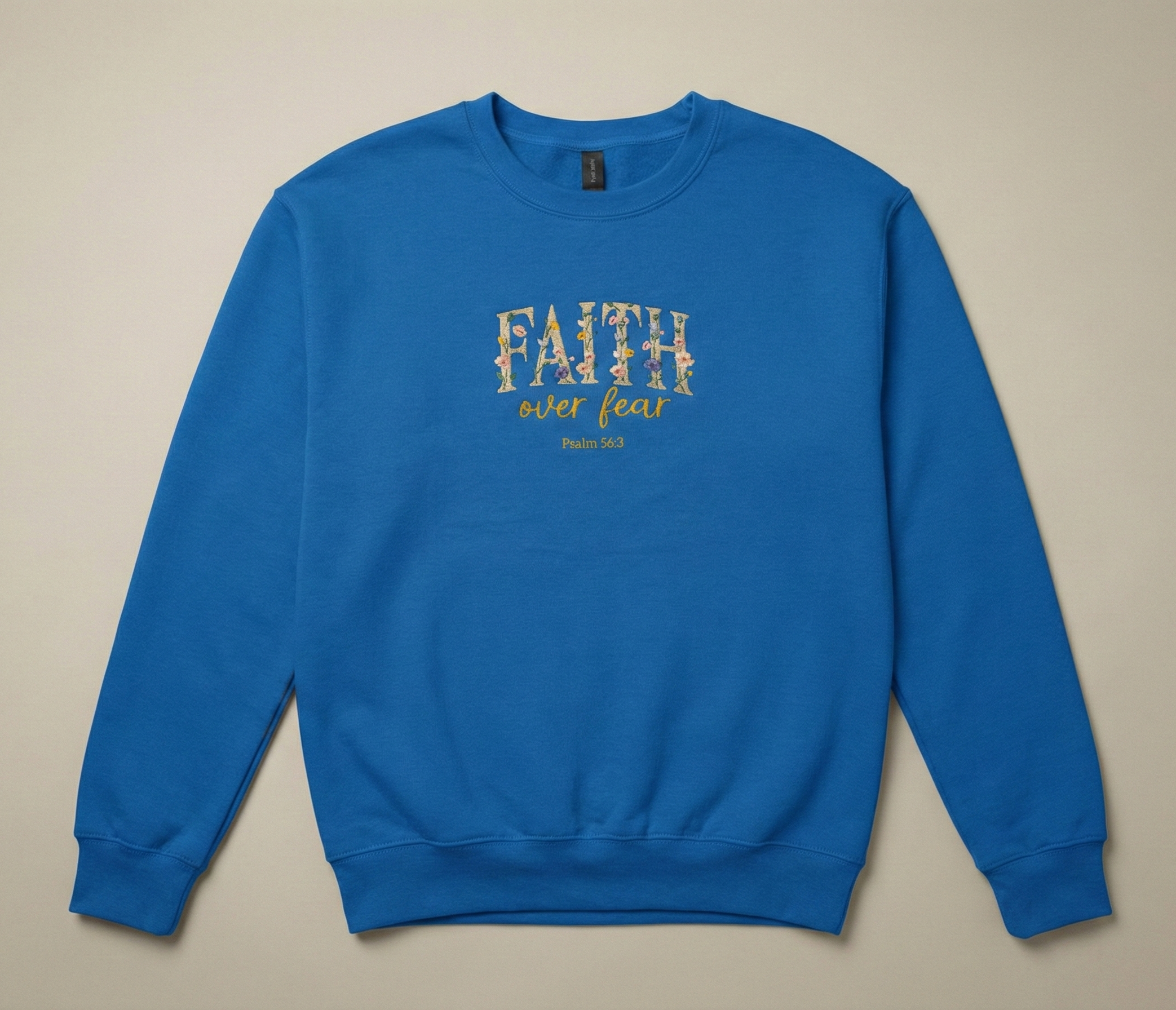 Faith Over Fear Embroidered Crewneck Sweatshirt