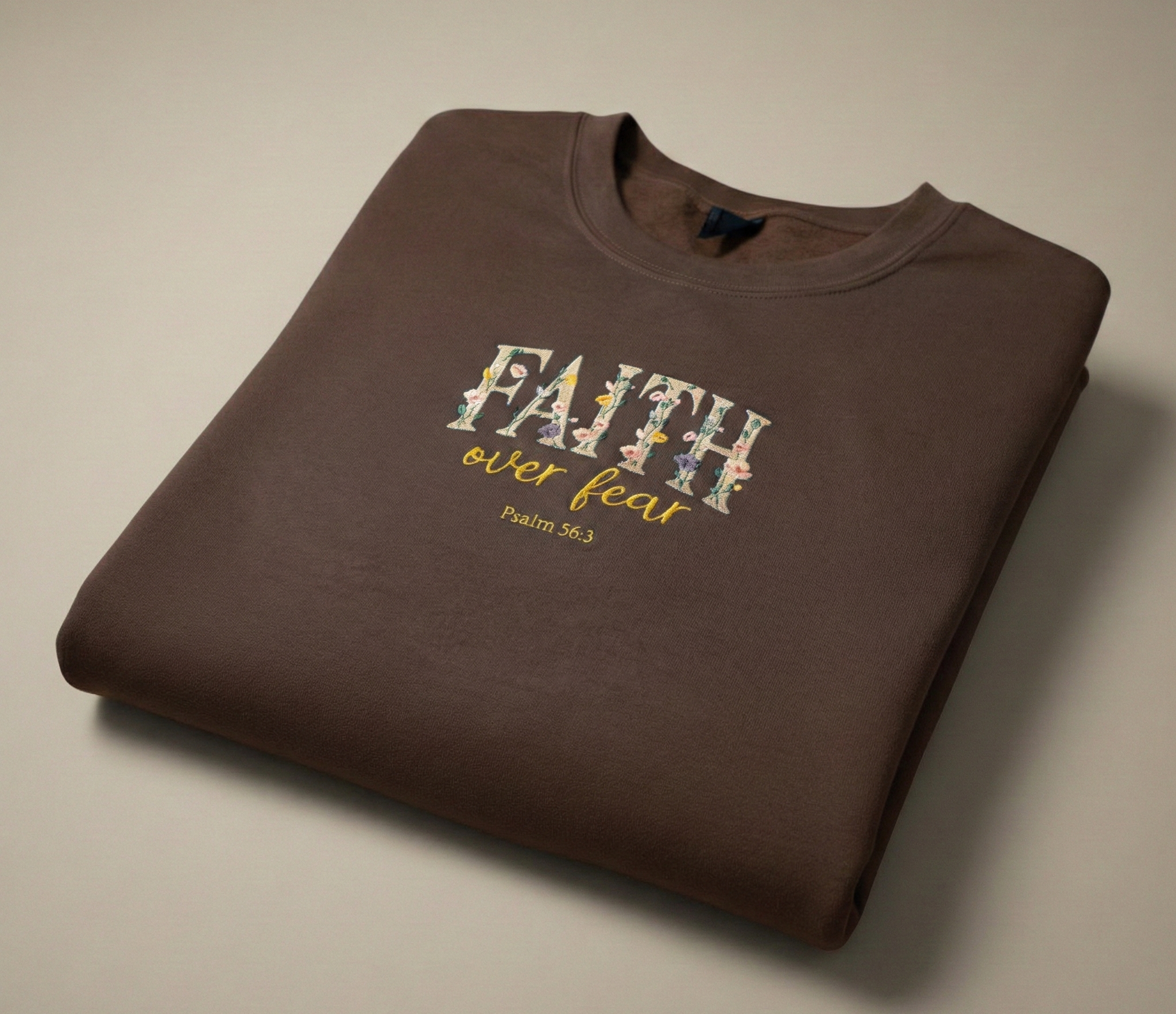 Faith Over Fear Embroidered Crewneck Sweatshirt