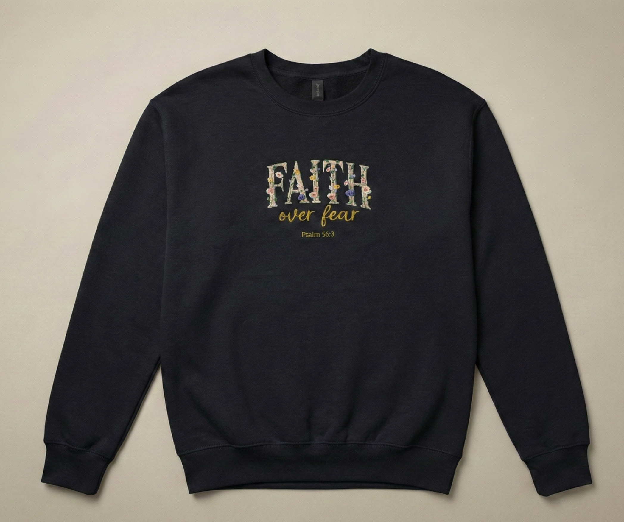 Faith Over Fear Embroidered Crewneck Sweatshirt