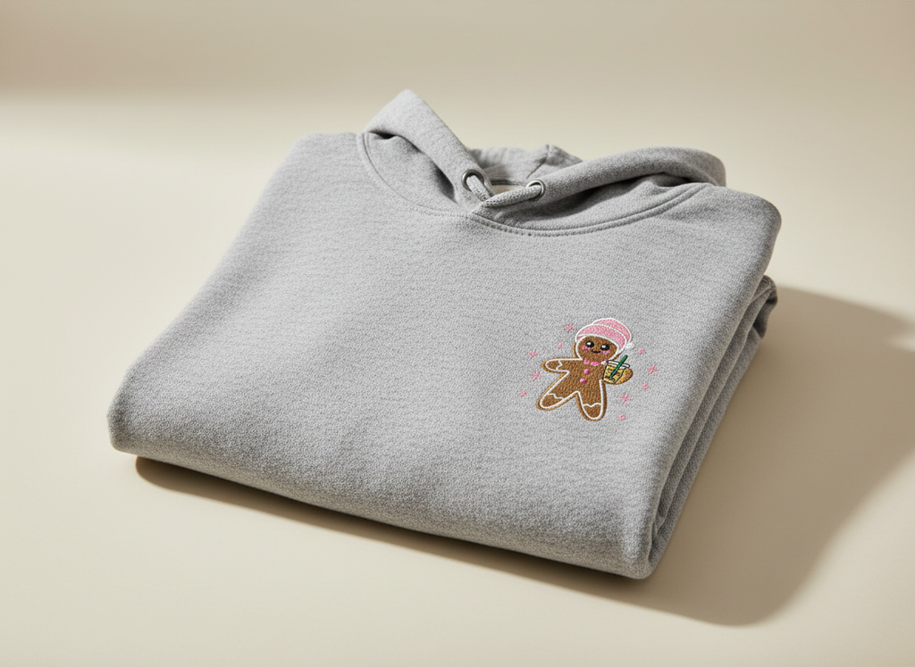 Gingerbread Latte Christmas Embroidered Hoodie