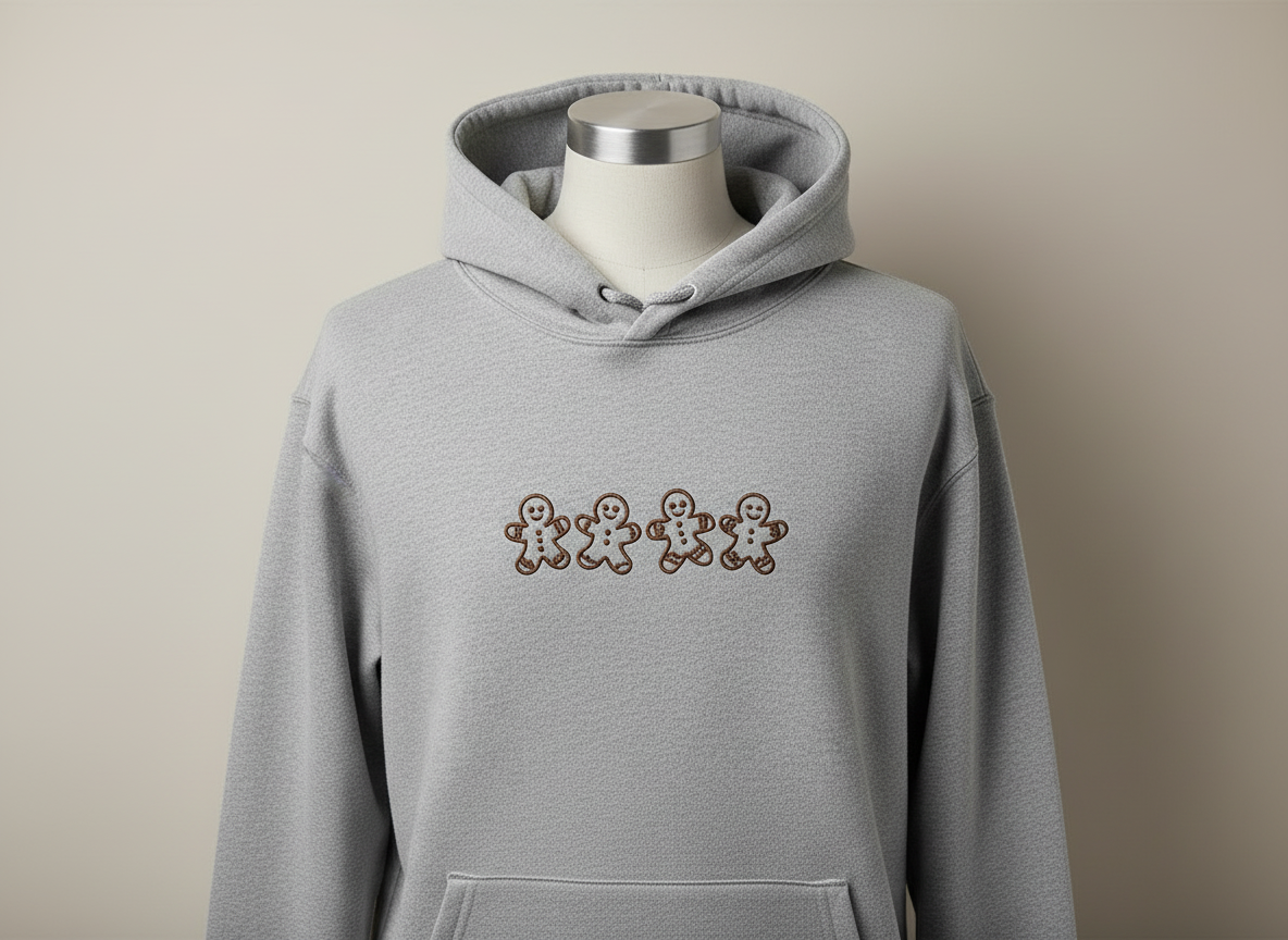 The Gingerbread Family Embroidered Hoodie - Christmas Edition