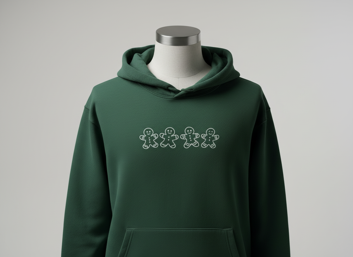The Gingerbread Family Embroidered Hoodie - Christmas Edition