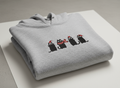 Cozy Christmas Cat Embroidered Hoodie - Festive Black Cat