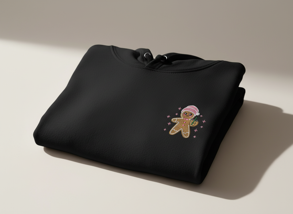 Gingerbread Latte Christmas Embroidered Hoodie