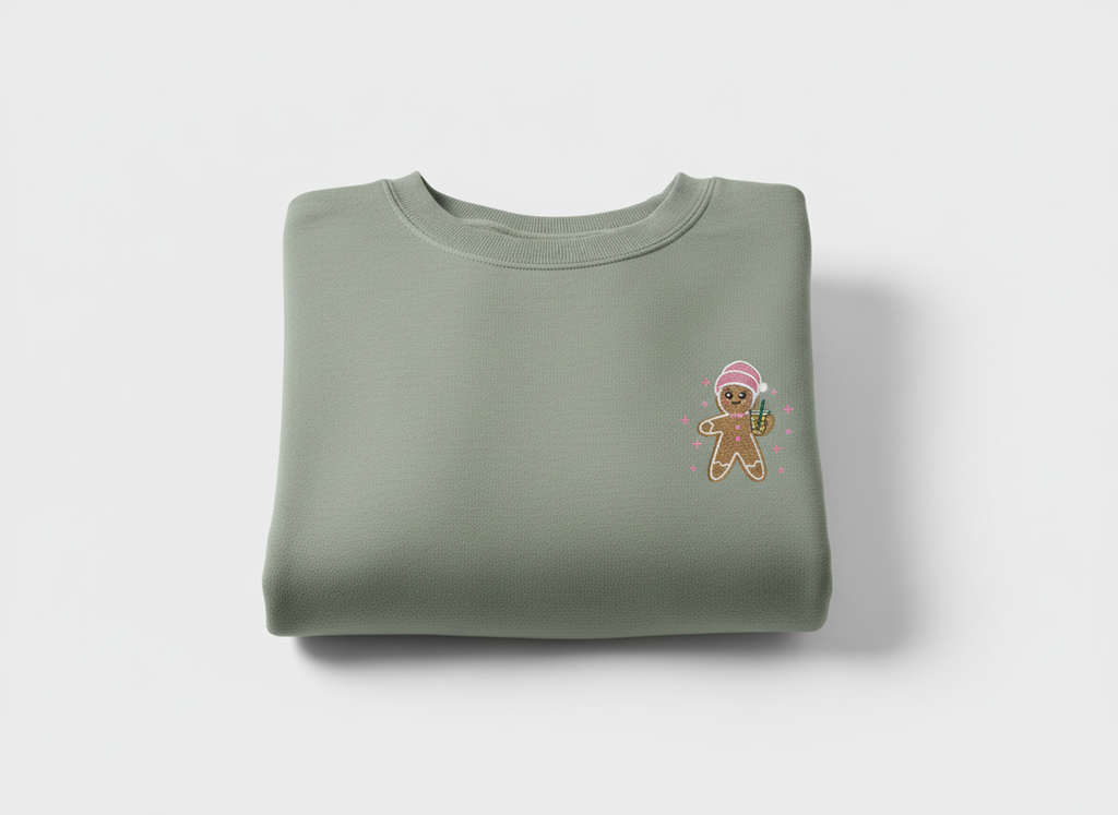 Gingerbread Latte Christmas Embroidered Sweatshirt