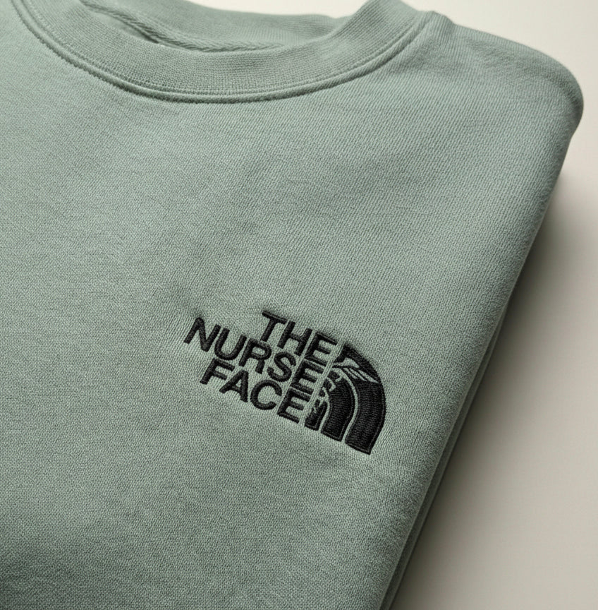 "The Nurse Face" Embroidered Crewneck Sweatshirt/Hoodie