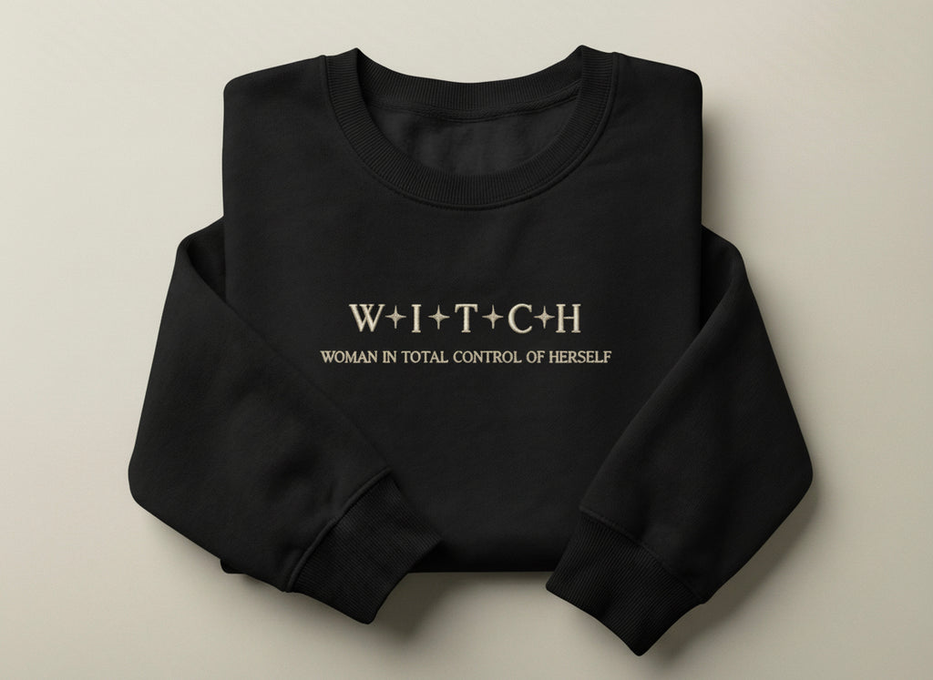 "The W.I.T.C.H." redefined Embroidered Pullover