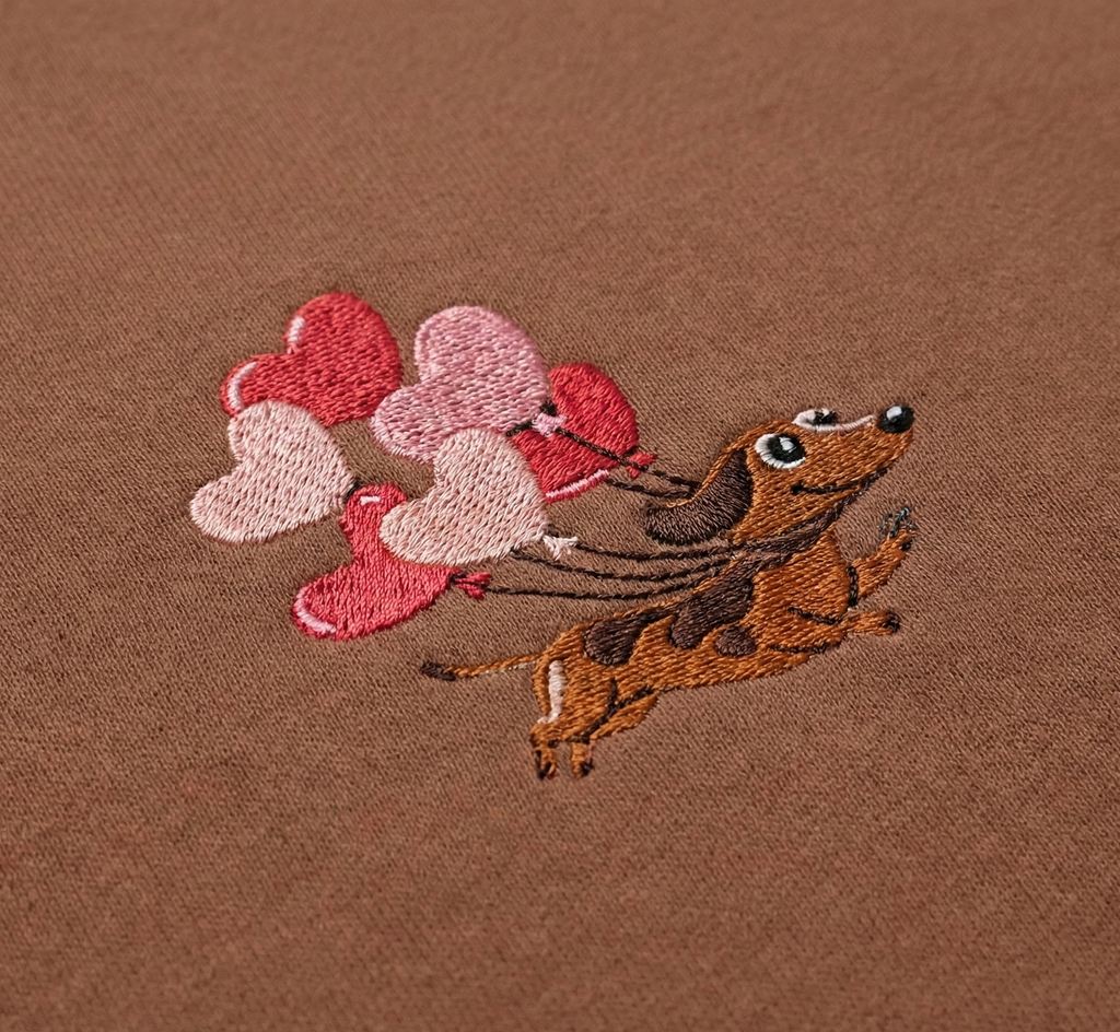 "Love is in the Air" Doxie Embroidery Sweatshirt