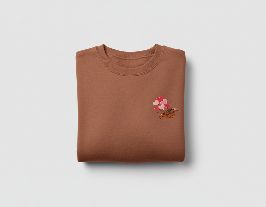 "Love is in the Air" Doxie Embroidery Sweatshirt