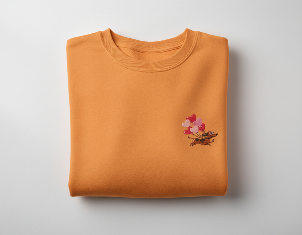 "Love is in the Air" Doxie Embroidery Sweatshirt